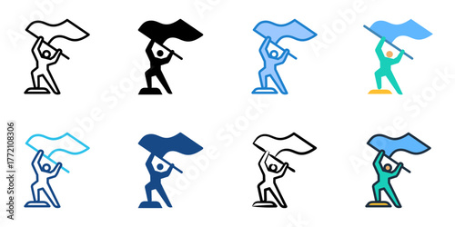 Victory icon set multiple style collection 
