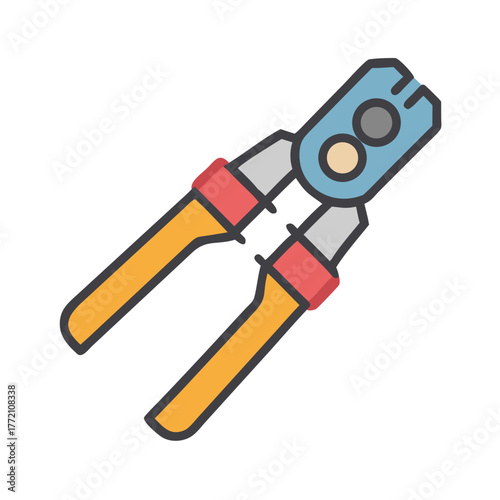 Illustration of wire strippers tool on black background
