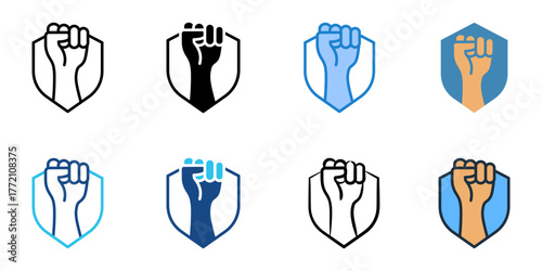 Courage icon set multiple style collection 
