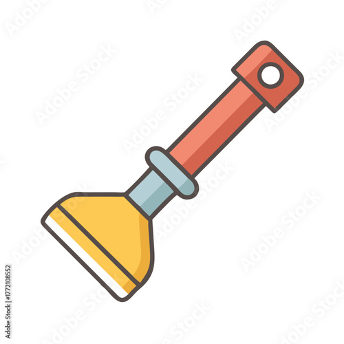Isolated graphic of a yellow squeegee on black background