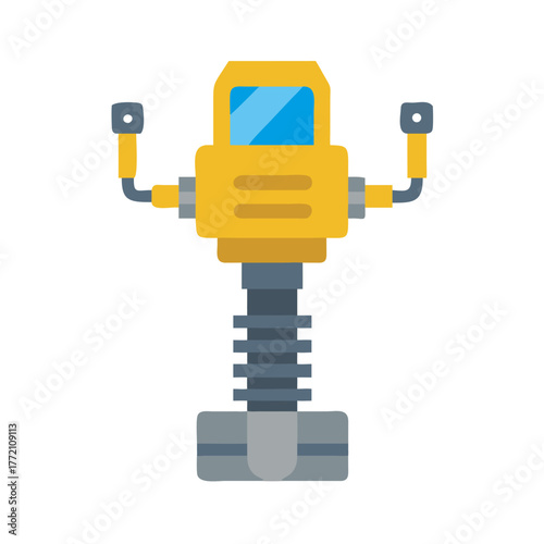 Illustration of a construction robot equipment on black background