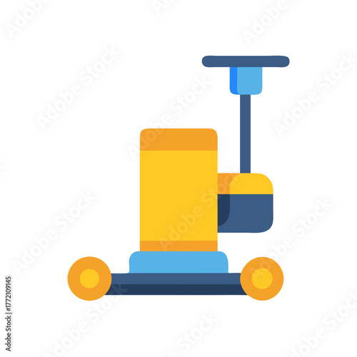 Isolated flat graphic of manual pallet jack on black