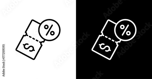 Coupon White Icon Set Design