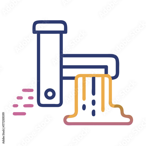 Stylized Foundry Icon Illustration on Black Background Stock Image