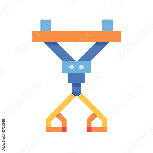 Modern flat illustration of eyelash curler on black background