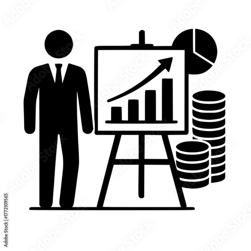 Business Profit and Financial Stability Concept, Upward Trend and Economic Growth Illustration