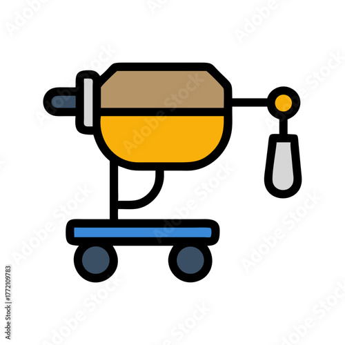 Honey extractor machine illustration on black background for food industry
