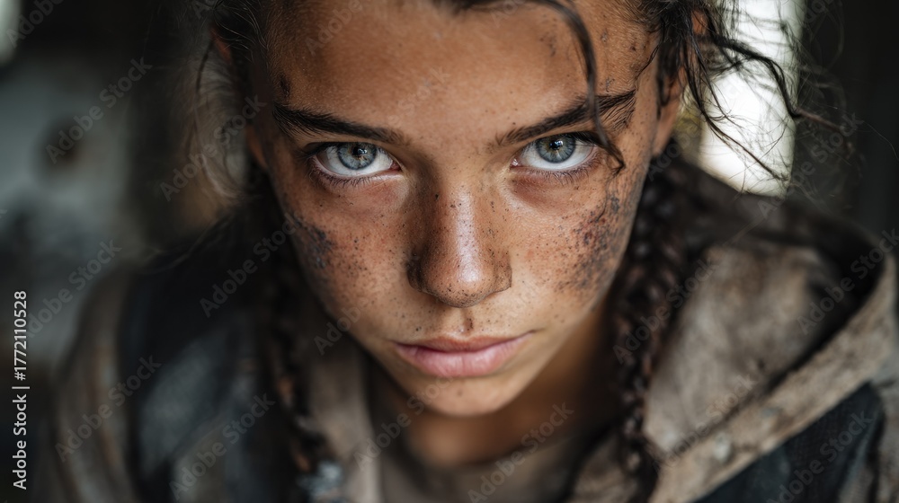 Fototapeta premium Closeup portrait of a teenager