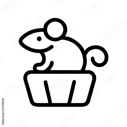 A cute mouse in a basket