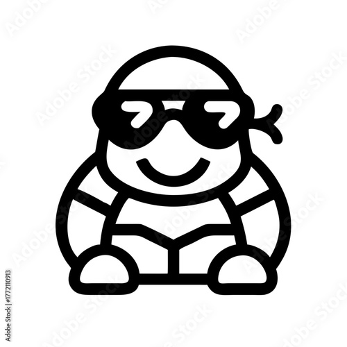 Illustration of a cool turtle wearing sunglasses