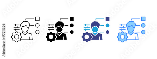 Adaptability icon set multiple style collection