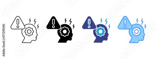 Attentiveness icon set multiple style collection