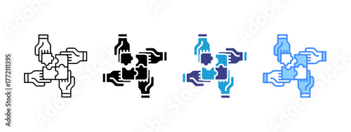 Contribution  icon set multiple style collection