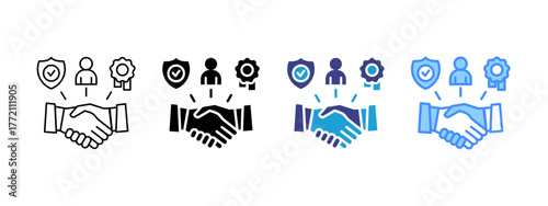 Trustworthiness icon set multiple style collection