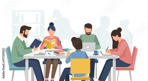 Collaborative Study Group Teamwork and Learning in a Brightly Lit Room