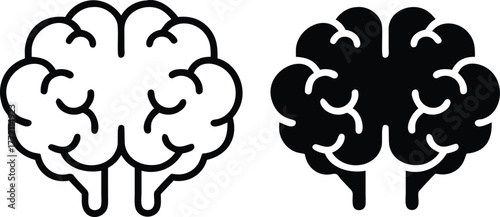 Human Brain Icon Vector – Intelligence Mind Symbol Design and Vector Silhouette..eps
