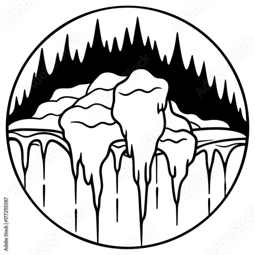 Illustration of a melting iceberg
