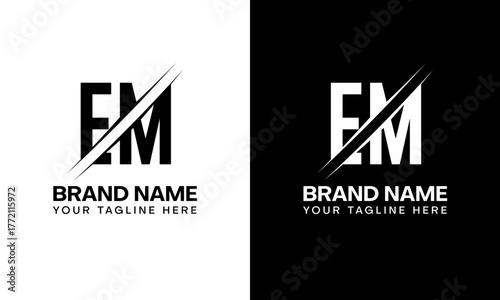 EM Wordmark Logo Design, Modern and Minimal Letter Branding Template