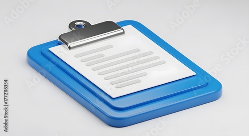 Blue Clipboard with Document Render
