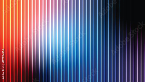 Dark Futuristic Neon Stripes Background with Blue and Orange Glow