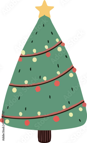 Cozy Christmas Tree Vector