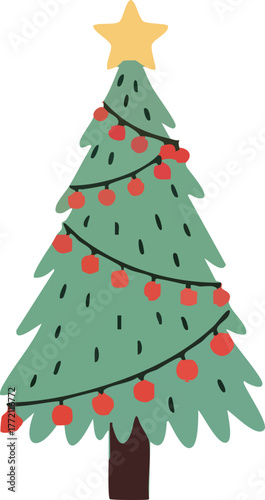 Cozy Christmas Tree Vector