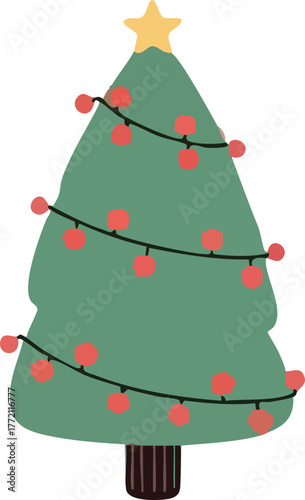 Cozy Christmas Tree Vector