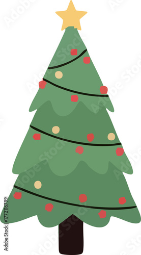 Cozy Christmas Tree Vector