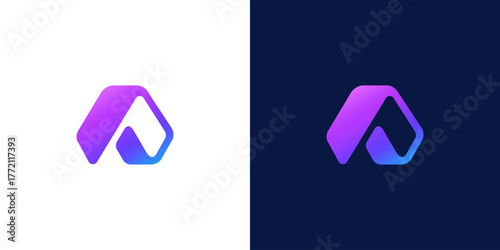 initial letter A simple monogram logo design vector illustration	