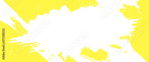 Vector Abstract Yellow Paint Brush Stroke Grunge Texture Design	