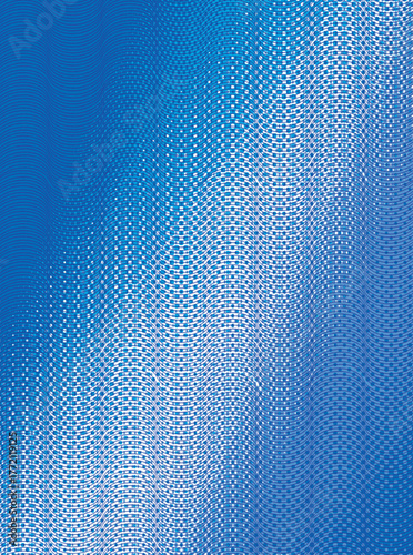  Blue background with halftone, gradient, and zigzag lines.