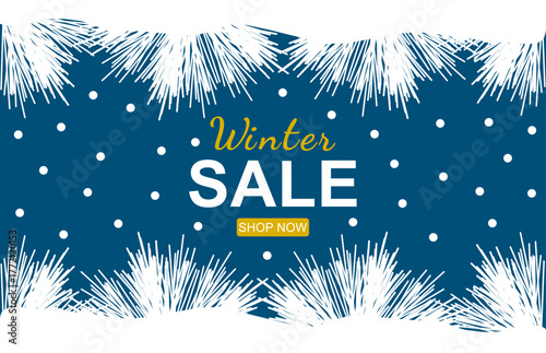 Winter Sale Advertising Design for Seasonal Discounts and Promotions,  Creative Vector Layout for Banners, Flyers, Posters, and Marketing Materials, Promotional Banner and Flyer Design Template
