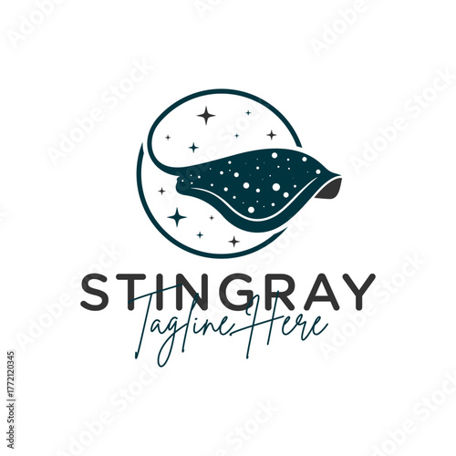 stingray circle illustration logo