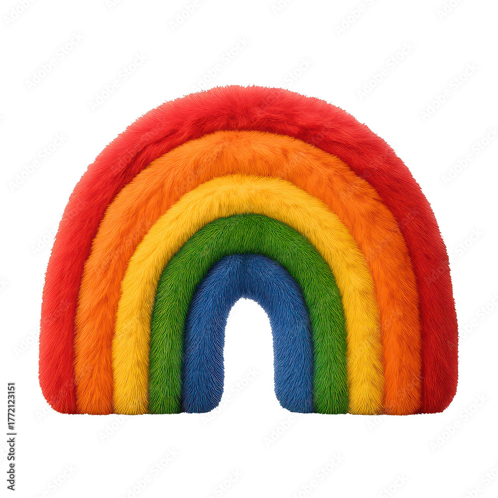 Fototapeta premium PNG Colorful fluffy rainbow decor
