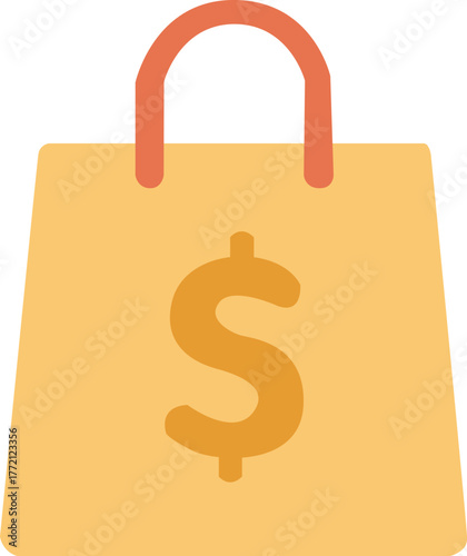 Shopping Bag with Dollar Sign Icon