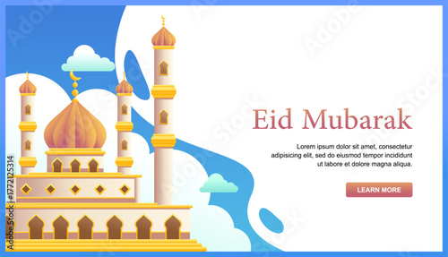 LANDING PAGE DESIGN MOSQUE ILLUSTRATION 2