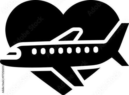 Honeymoon Travel Glyph Icon