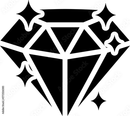 Sparkling Diamond Glyph Icon