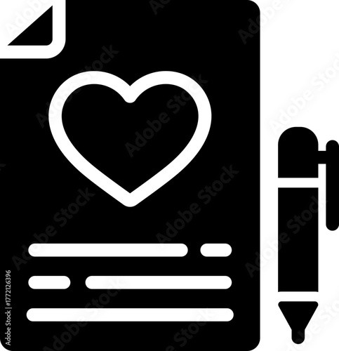 Wedding Document Glyph Icon
