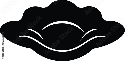 Oyster black silhouette vector, Oyster  silhouette vector, Oyster icon Vector illustration.