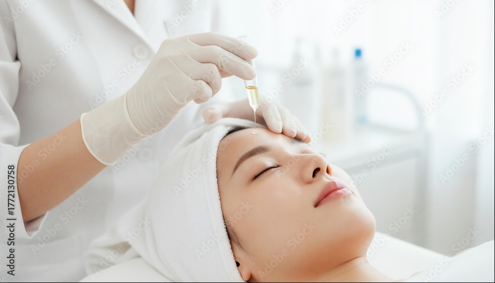 Naklejka premium Esthetic Skincare Treatment and Consultation 