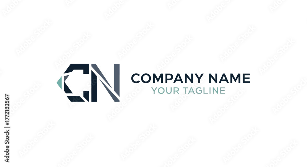 Fototapeta premium Creative initial letters CN logo design template for business branding.