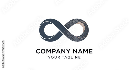 Infinity symbol logo design for company branding and identity concept.