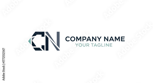 Creative initial letters CN logo design template for business branding.