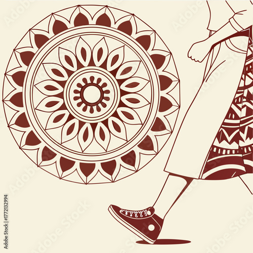 Geometric Textile Border Vector Design