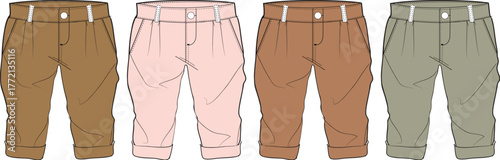 Fashionable Women's Cropped Trousers in Various Earth Tones for Casual and Everyday Wear