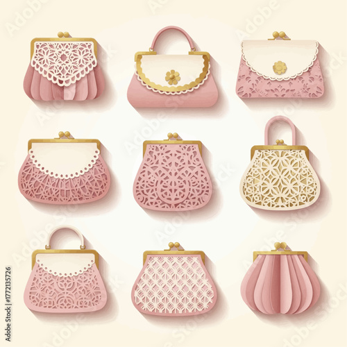 set of coin wallet or purse