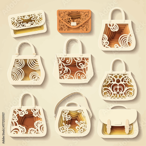 set of colorful handbags