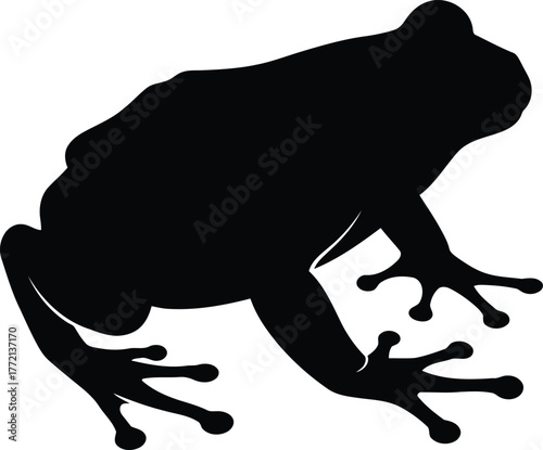 Silhouette frog animal wild nature wildlife amphibian reptile creature black shape vector
