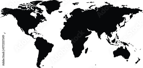 World map silhouette global geography travel business digital graphic vector